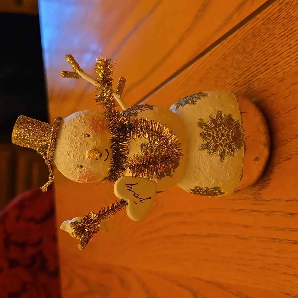 Glittery Christmas snowman ornament (ceramic)